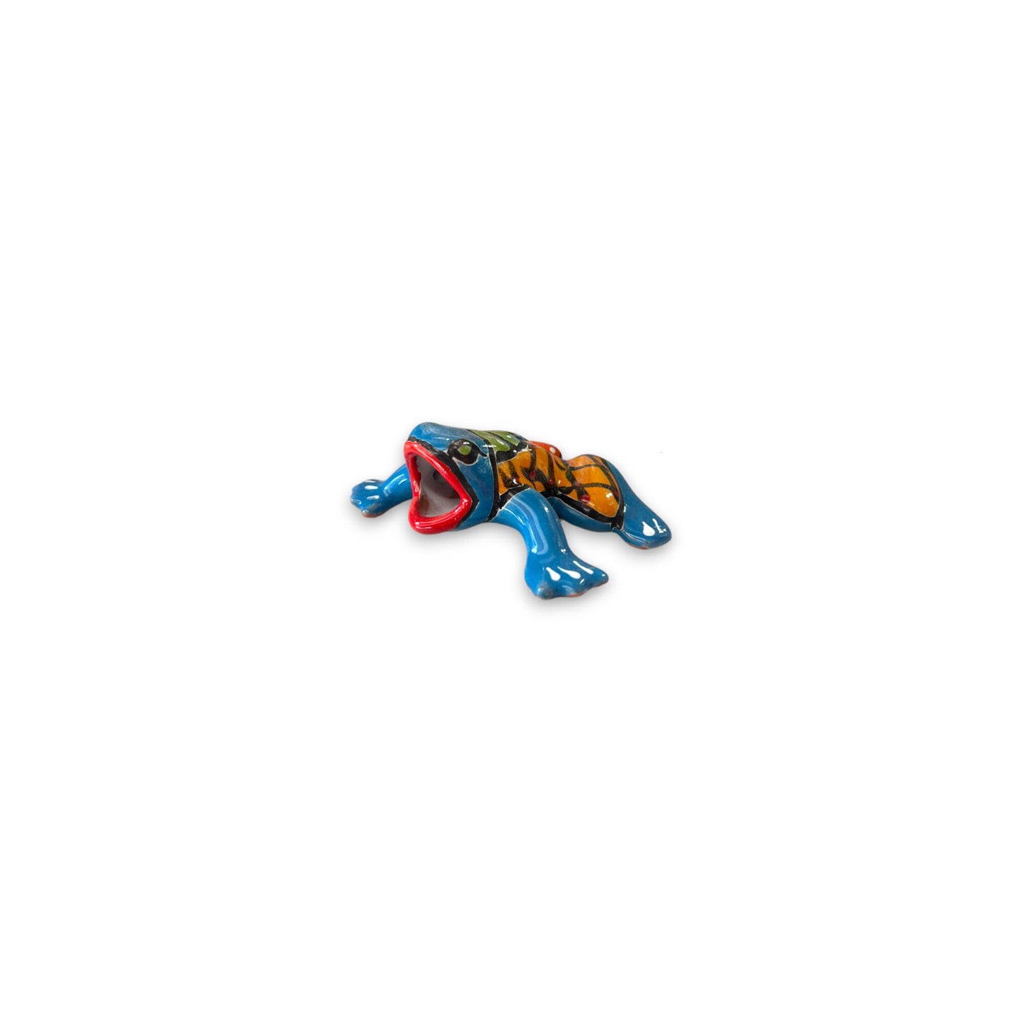 Colorful Handmade Talavera Frog Figurine | Mexican Hand-Painted Decor (Small Size)