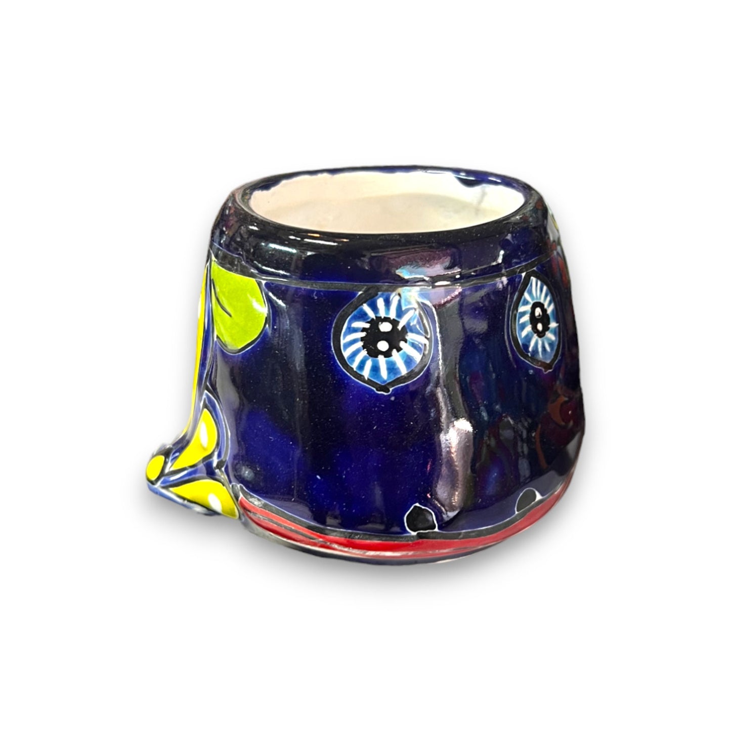 Colorful Hand-Painted Talavera Whale Planter | Small Mexican Animal Pottery