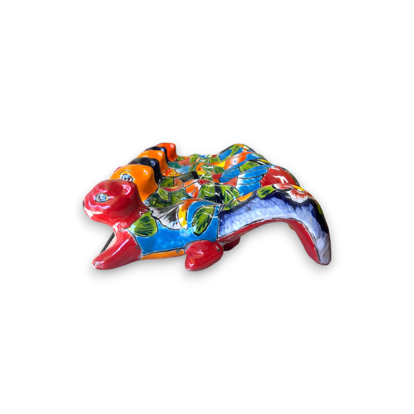 Colorful Hand-Painted Talavera Squirrel Statue | Small Mexican Artwork