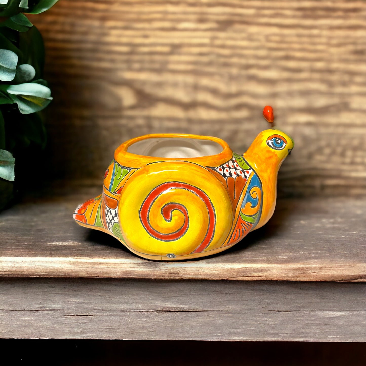 Talavera Snail Planter | Handcrafted Mexican Garden Decor