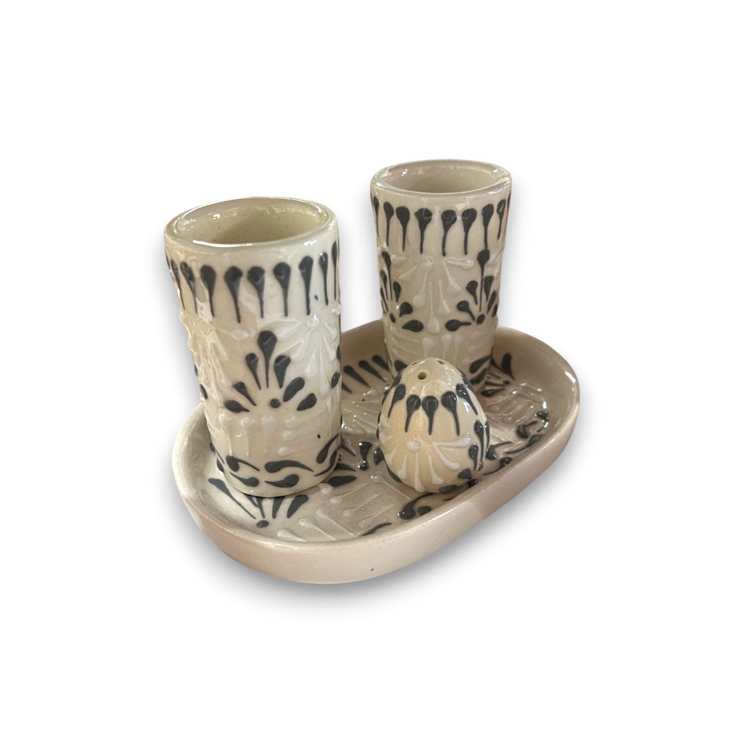 Talavera Tequila Shot Glasses Set | Handcrafted 2 Shots & Shaker