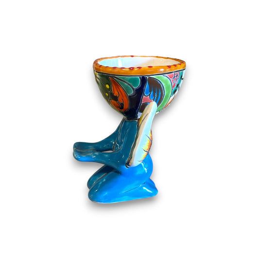 Colorful Talavera Angel Flower Pot | Handcrafted Mexican Ceramic Art (Medium)