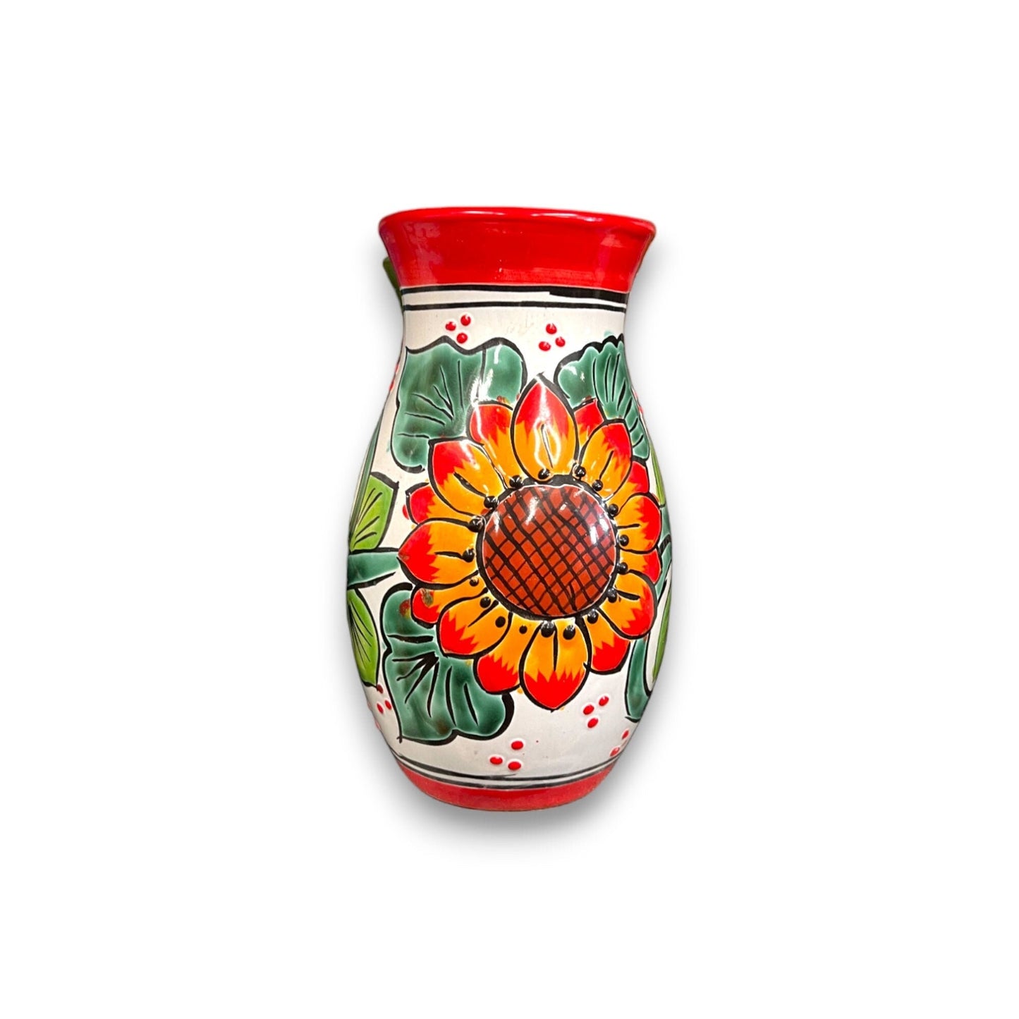 Colorful Hand-Painted Talavera Vase | Mexican Ceramic Art