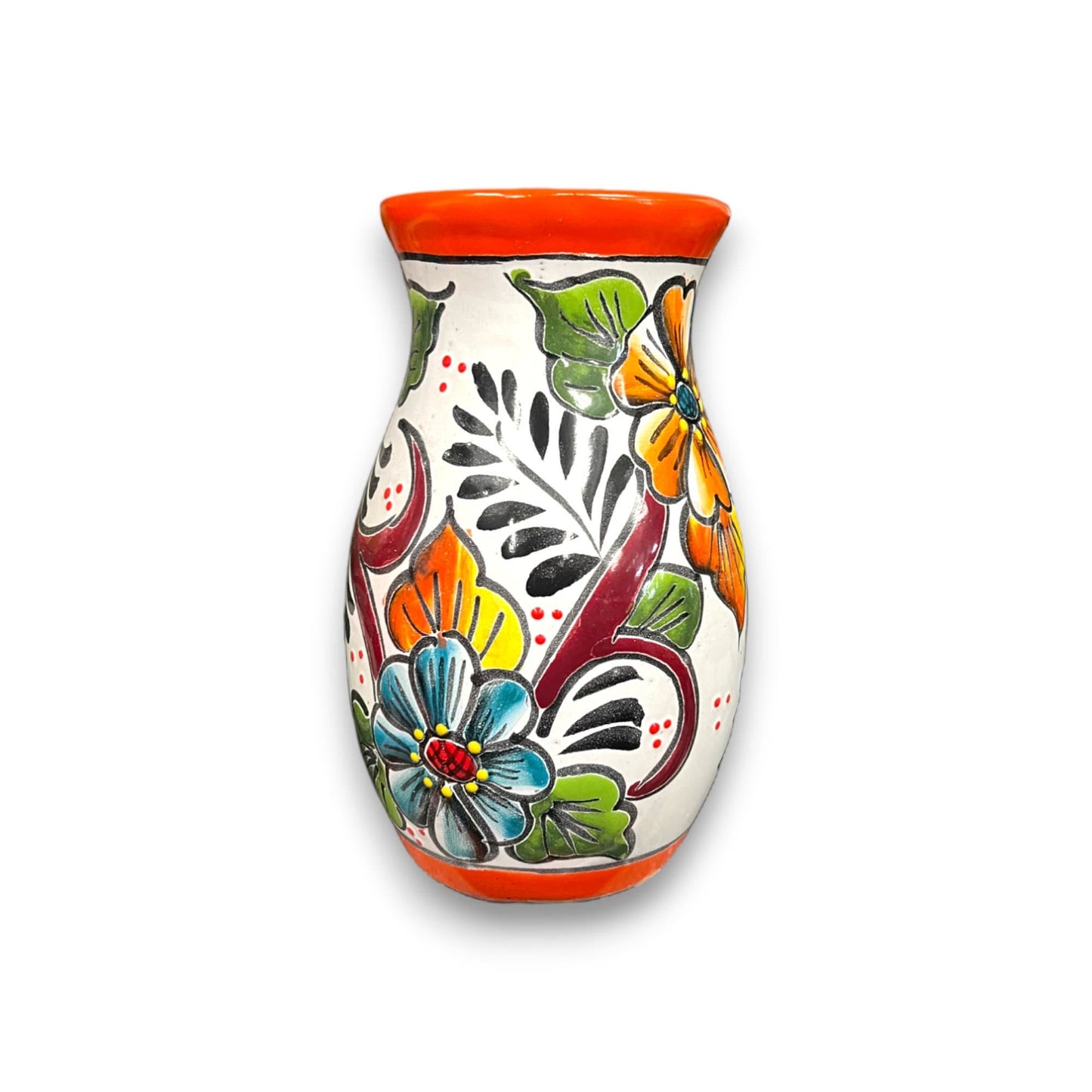 Colorful Hand-Painted Talavera Vase | Mexican Ceramic Art