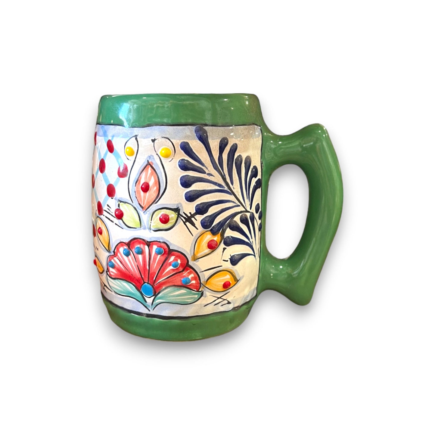 Colorful Handcrafted Mexican Coffee Mug | Talavera Ceramic Art