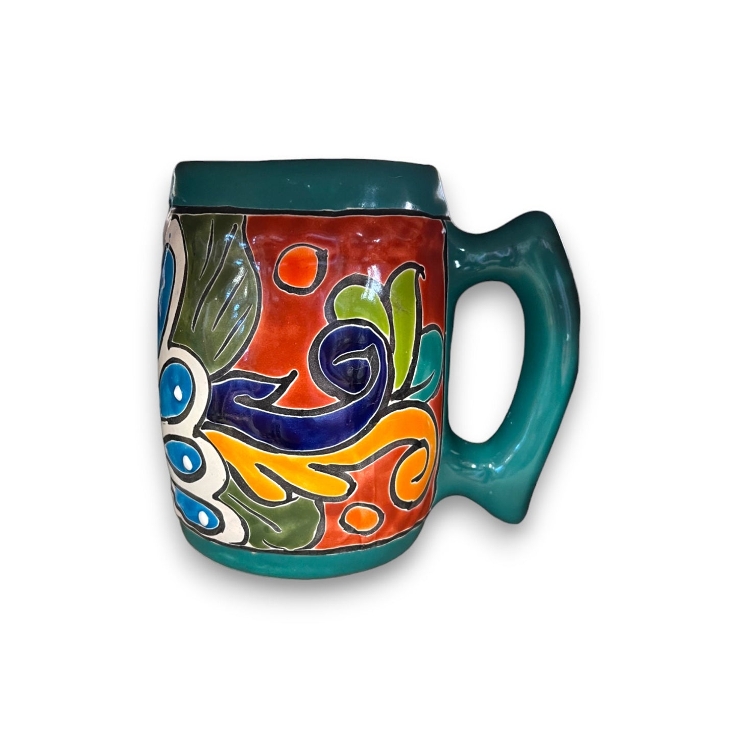 Colorful Handcrafted Mexican Coffee Mug | Talavera Ceramic Art