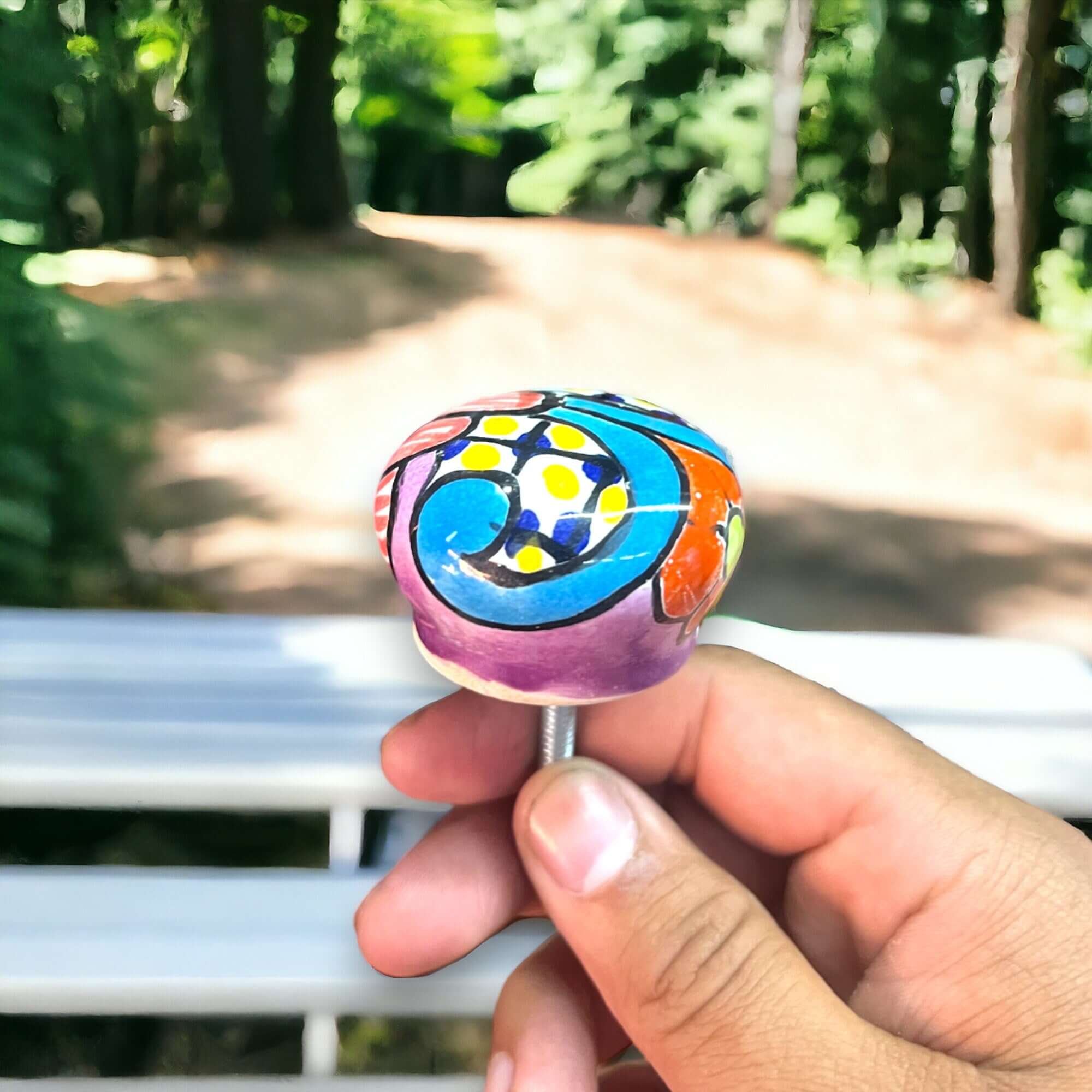 Colorful Talavera Drawer Pull - Handcrafted Charm
