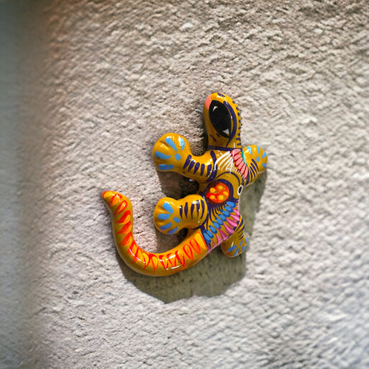 Guerrero Hand-Painted Lizard Wall Art | Colorful Mexican Decor