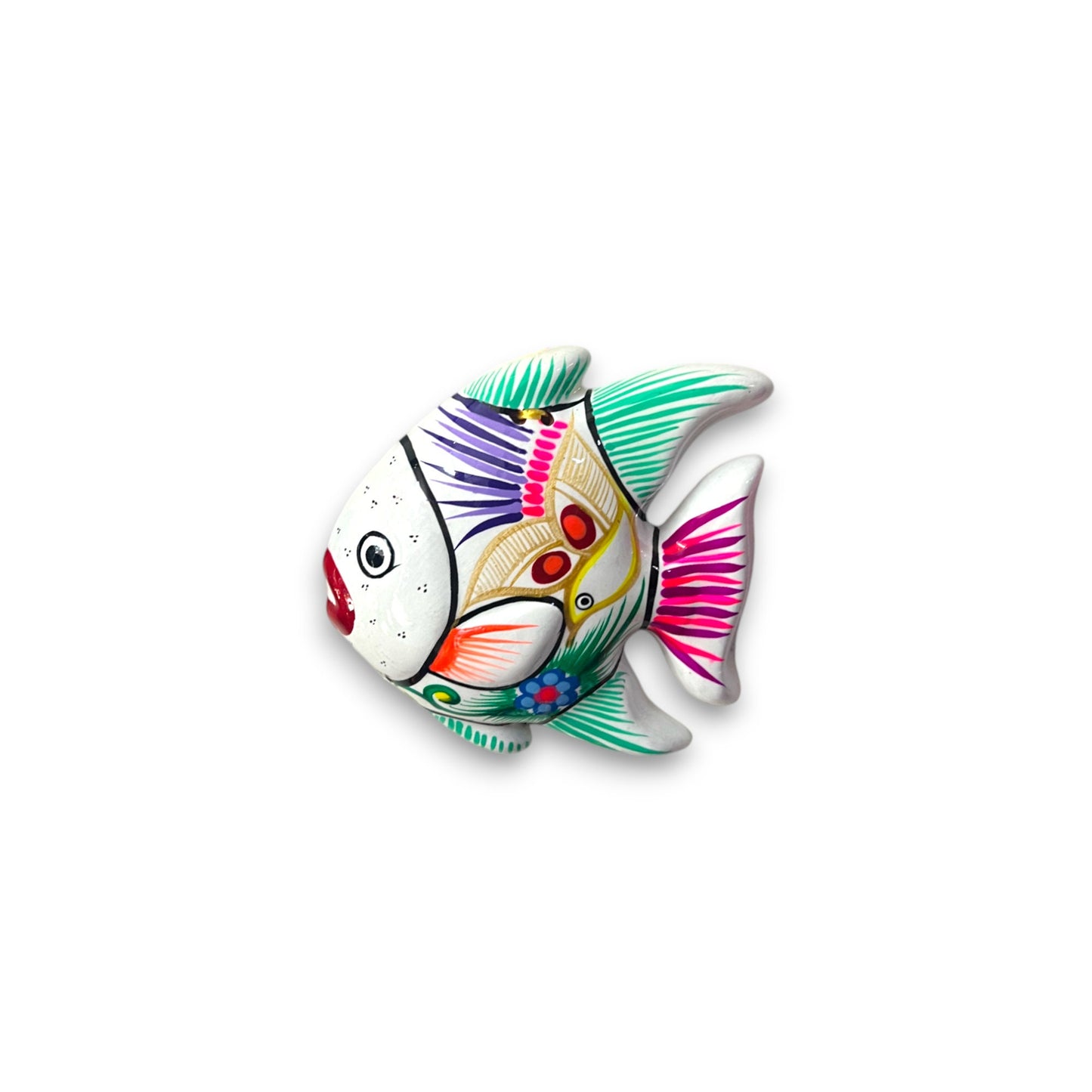 Vibrant Hand-Painted Talavera Fish Wall Decor | Mexican Artistry (Small)