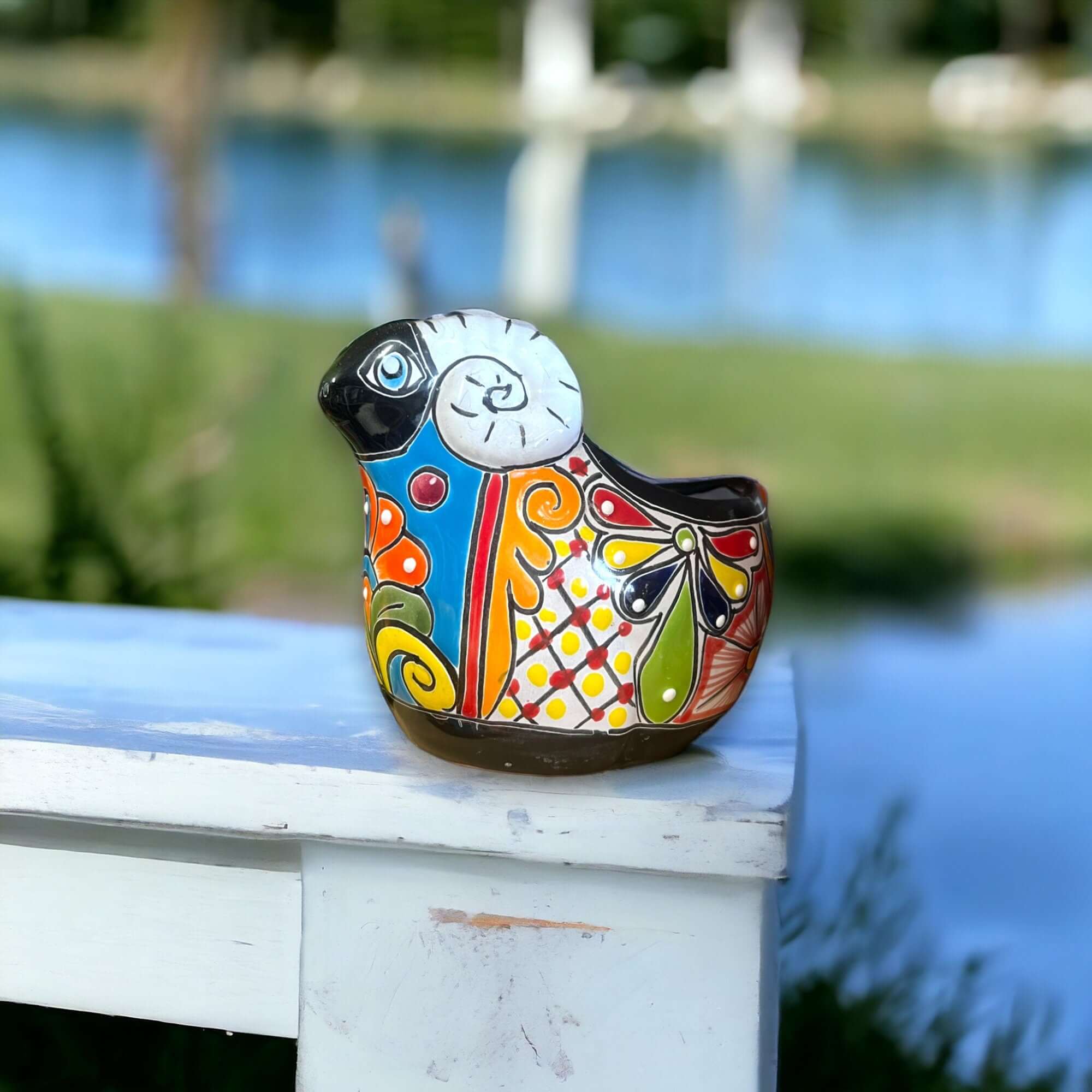Vibrant Talavera Ram Planter - Hand-Painted Art