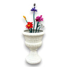 Talavera White Flower Pot | Handcrafted Mexican Ceramic Planter - hand-painted white Talavera ceramic planter with colorful metal flowers
