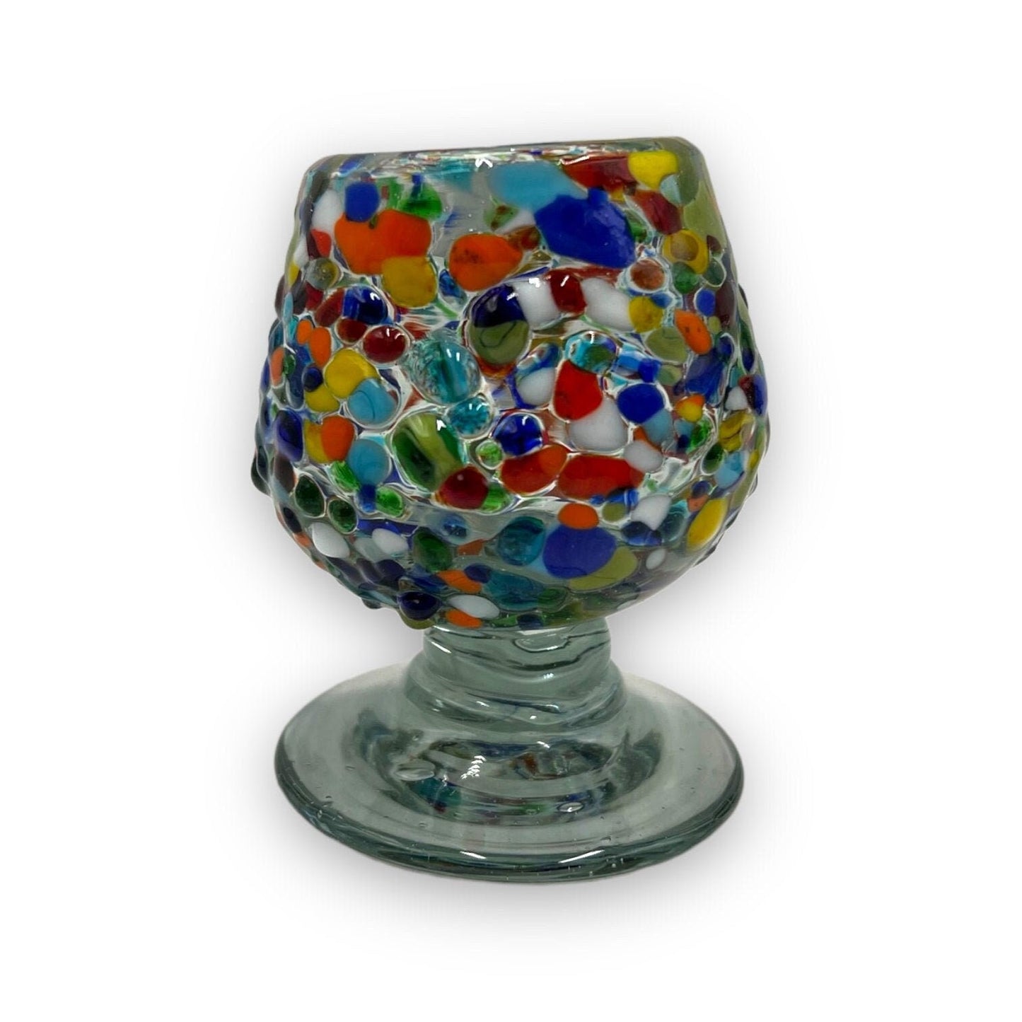 Artisanal Cognac Shot Glass | Handcrafted Confetti Rock Design