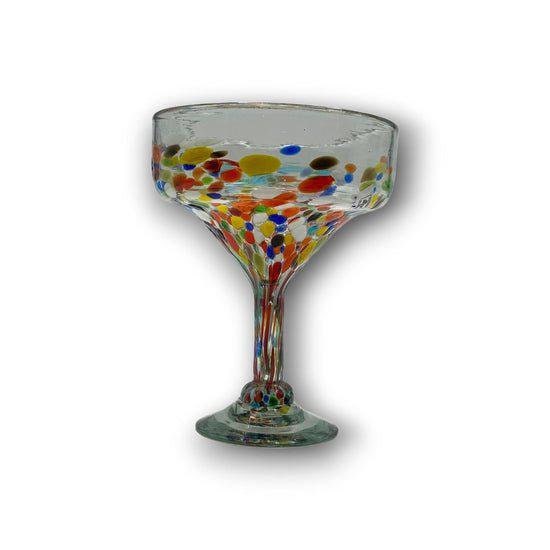 Vibrant Hand-Blown Mexican Margarita Glasses | Confetti Fiesta Style