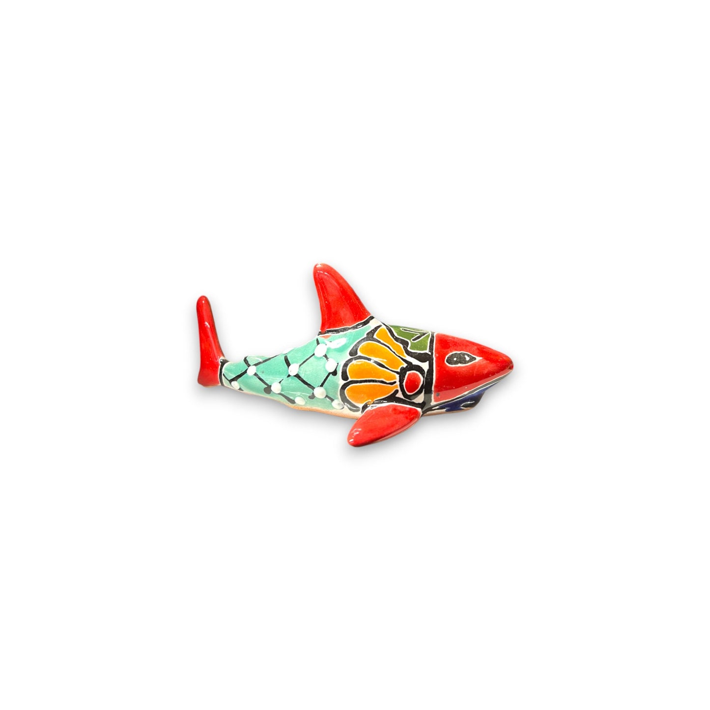 Talavera Shark Figurine | Colorful Handcrafted Mexican Art