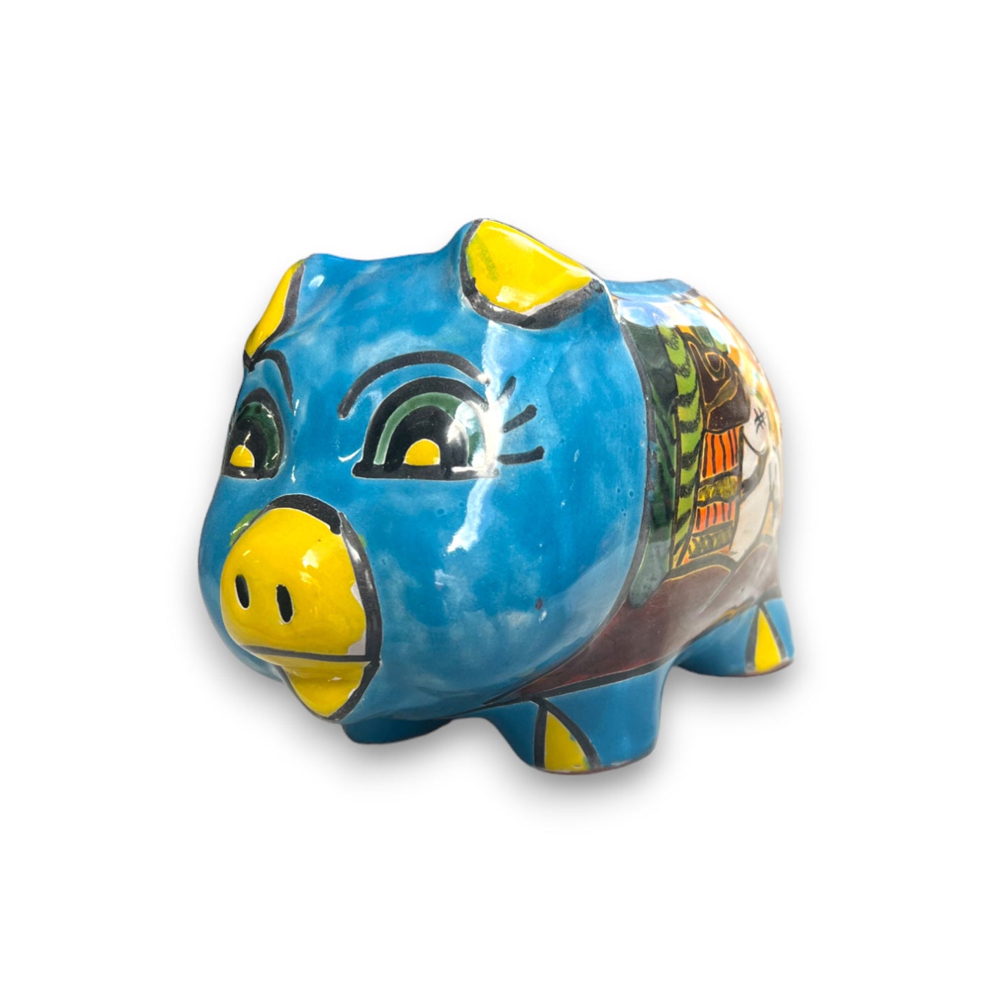 Colorful Talavera Pig Flower Pot | Vibrant Handcrafted Mexican Desert Decor (Medium)