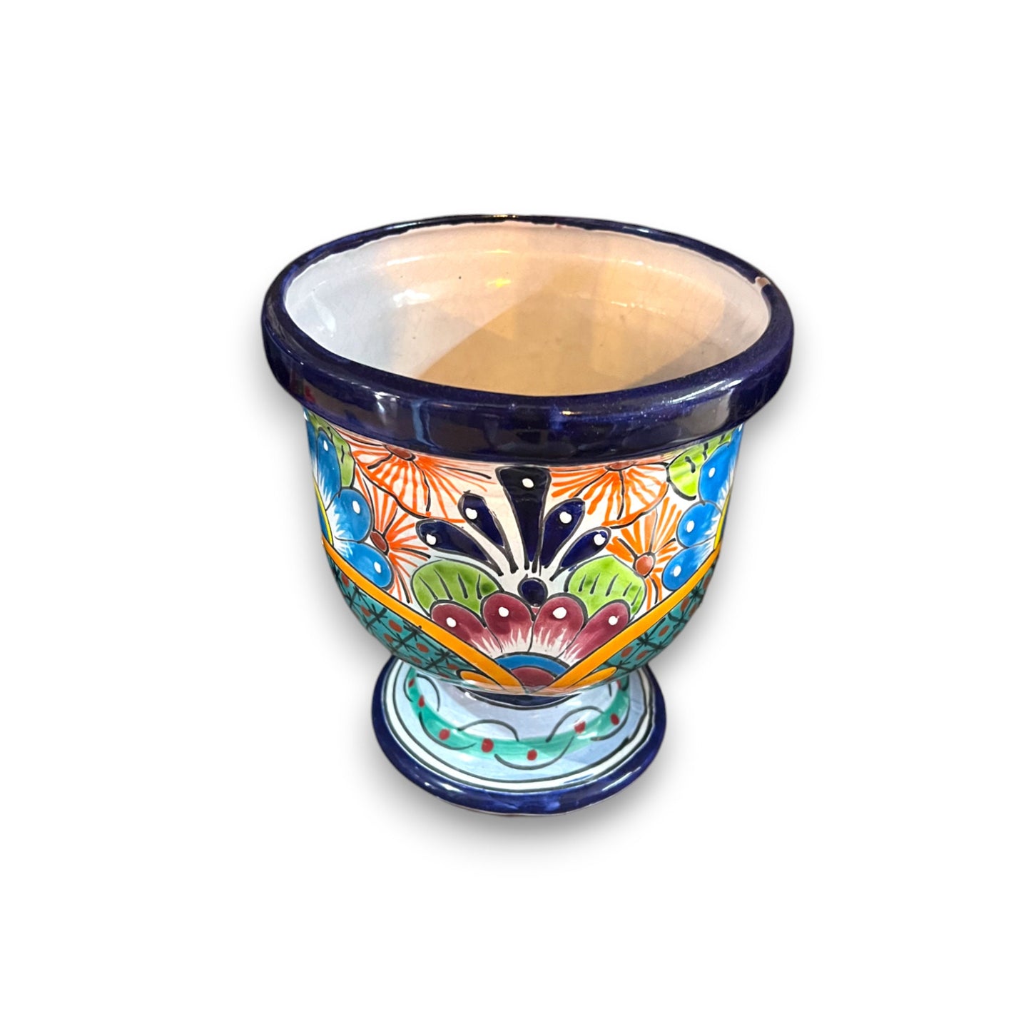 Hand-Painted Talavera Flower Pot | Colorful Design Planter (Medium)