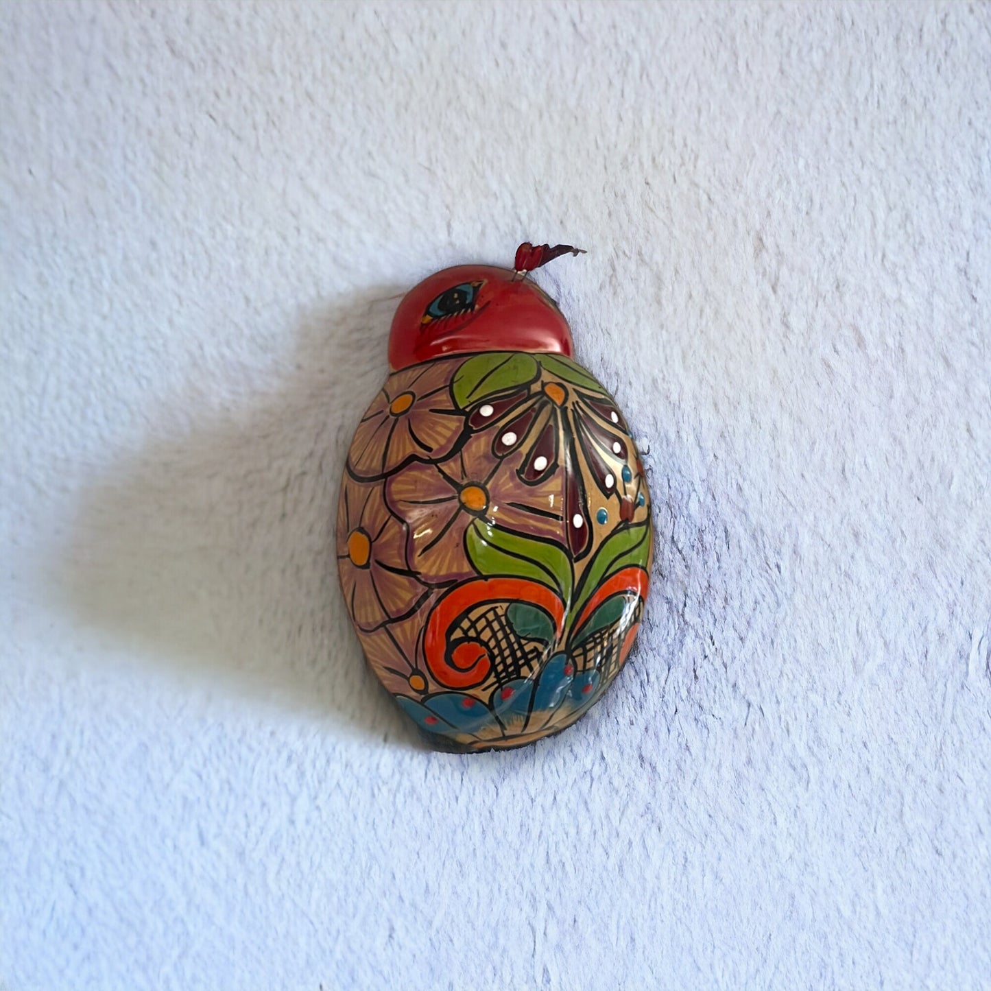 Handcrafted Talavera Ladybug Wall Art | Colorful Mexican Ceramic Decor (Medium)