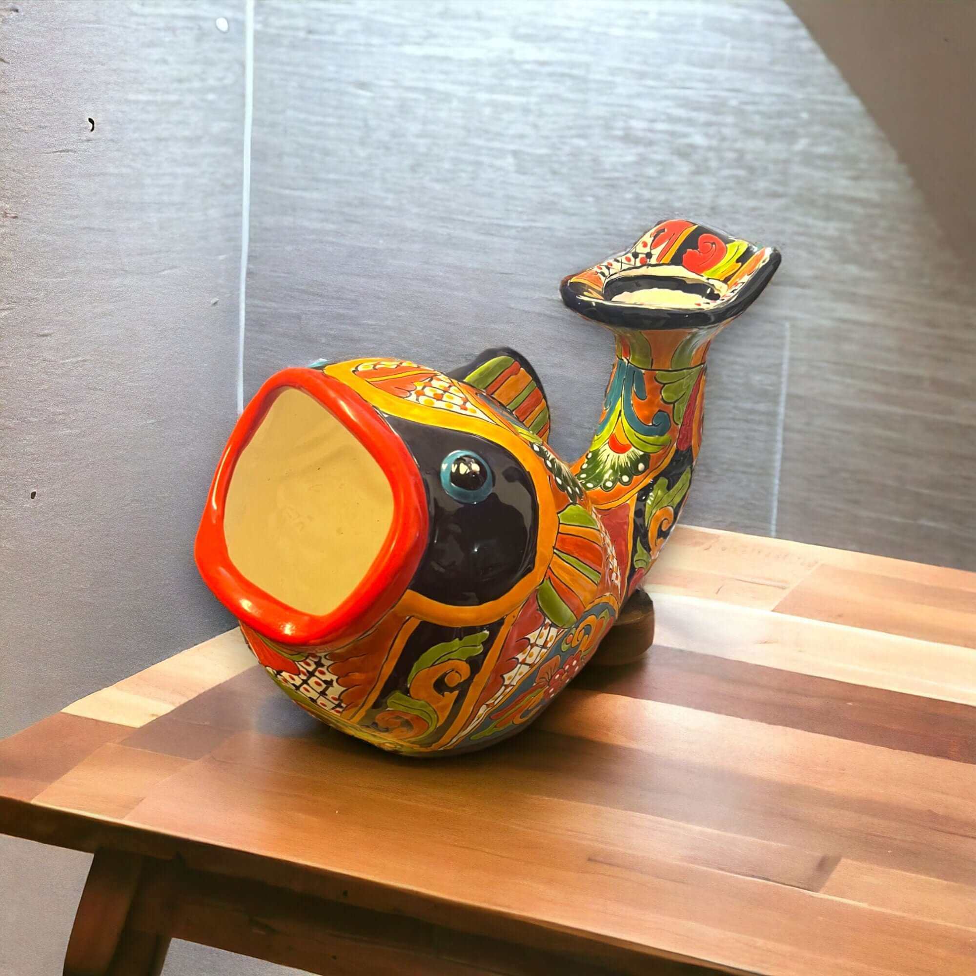 Talavera Fish Planter - Colorful Mexican Art