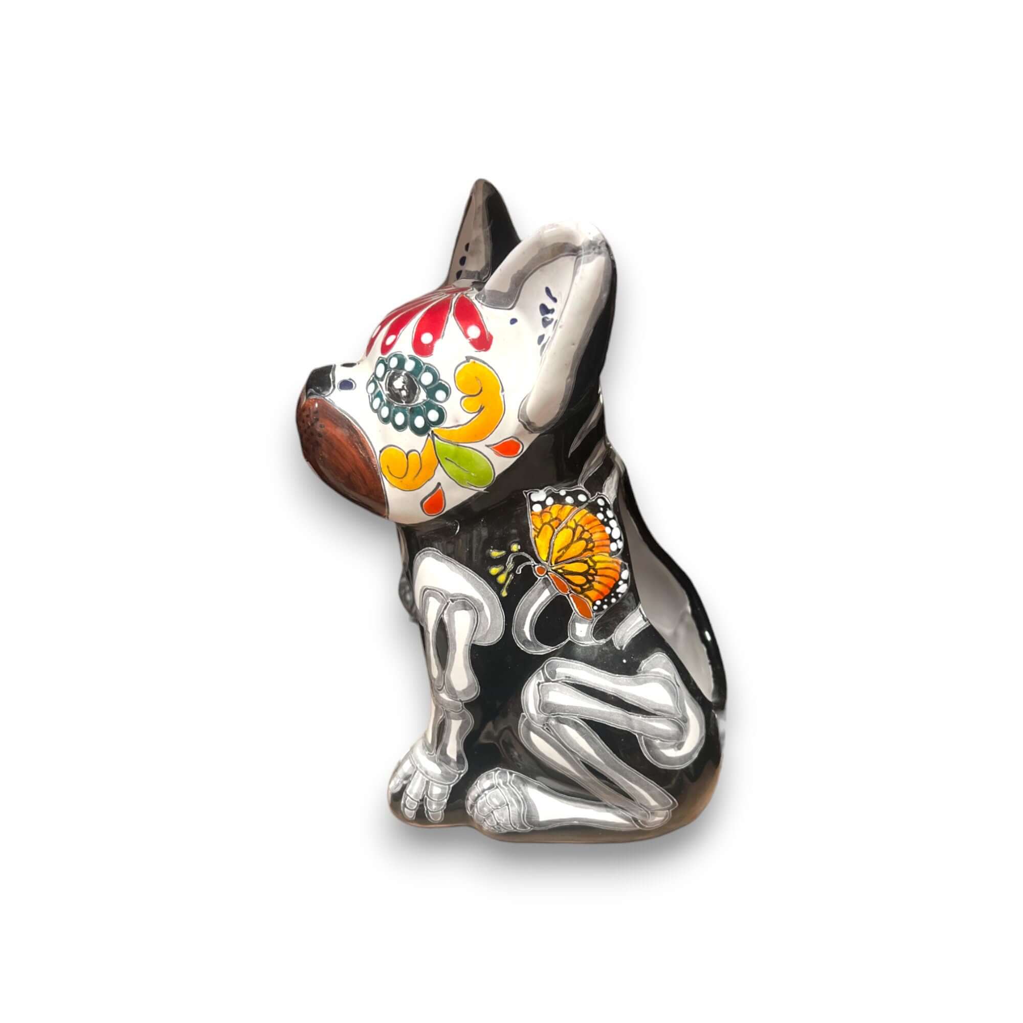 Talavera French Bulldog Statue - Day of the Dead Decor
