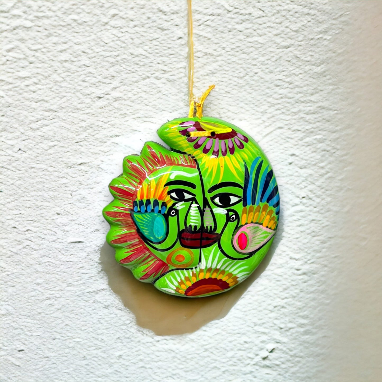 Hand-Painted Guerrero Sun and Moon Eclipse | Mexican Folk Art Wall Decor (Small)