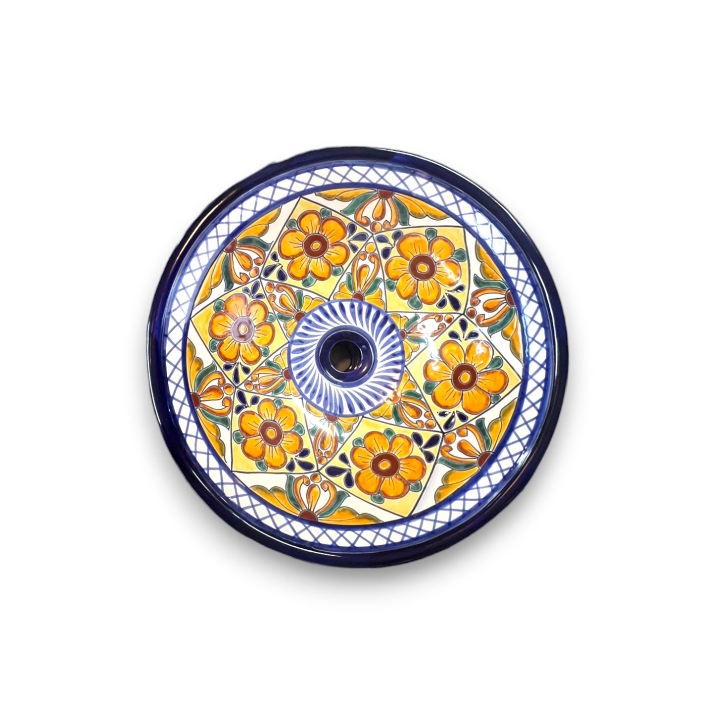 Handmade Colorful Talavera Sink | Mexican Pottery Vessel for Countertop