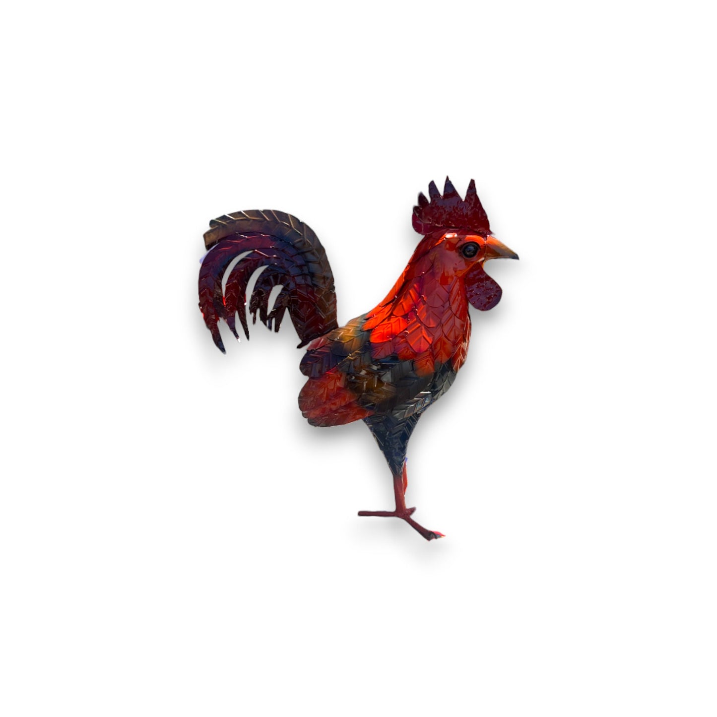 Extra Large Metal Rooster Statue | Handcrafted Mexican Chicken Artwork