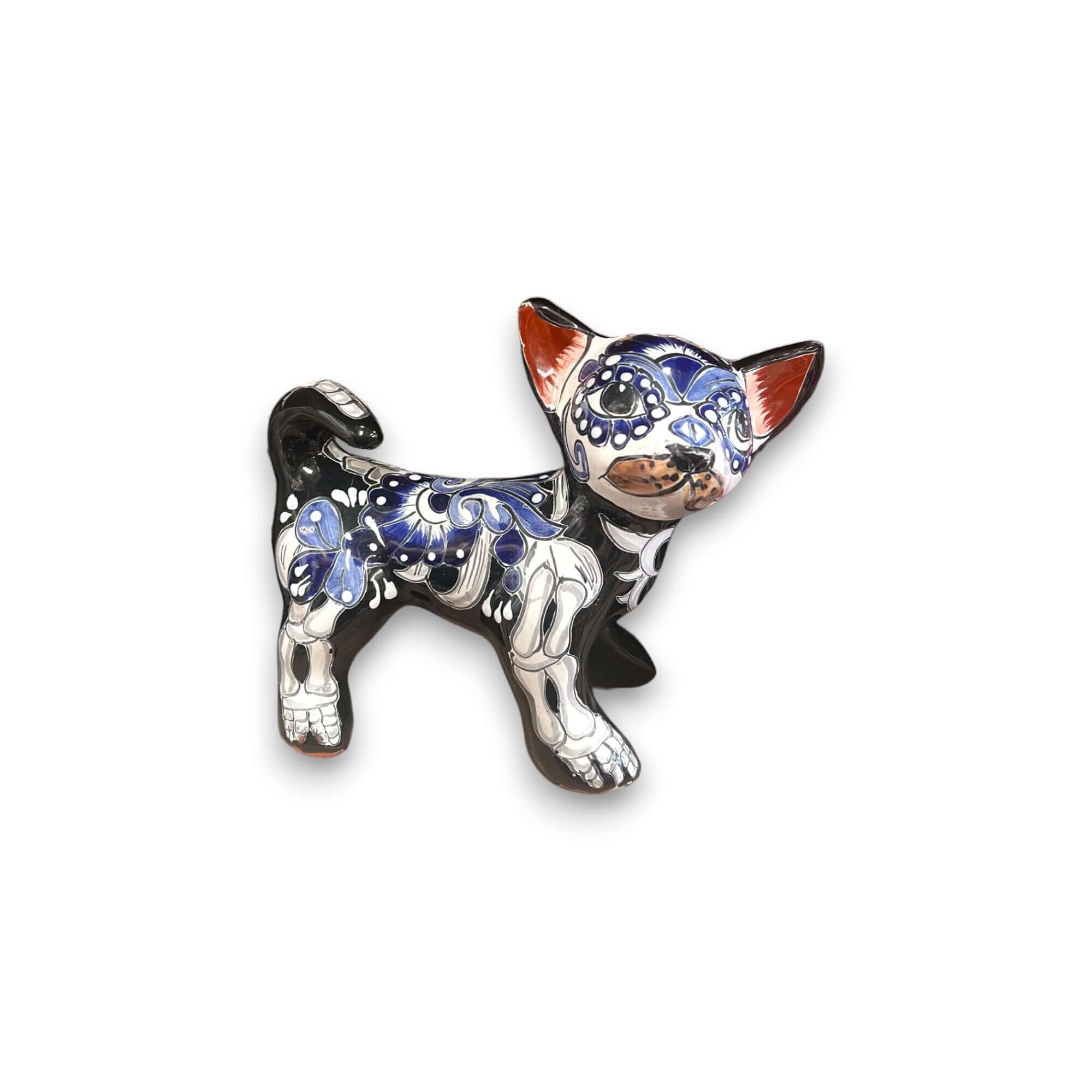 Handcrafted Talavera Chihuahua Statue