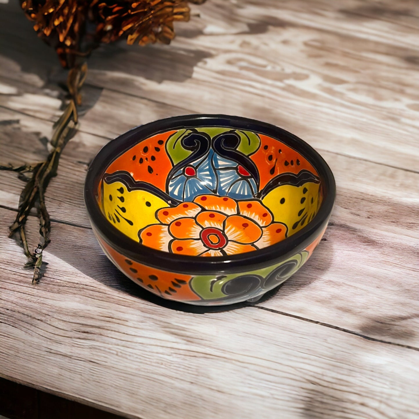 Mexican Handmade Talavera Sauce Bowl | Authentic Salsa Bowl (6" Diameter)