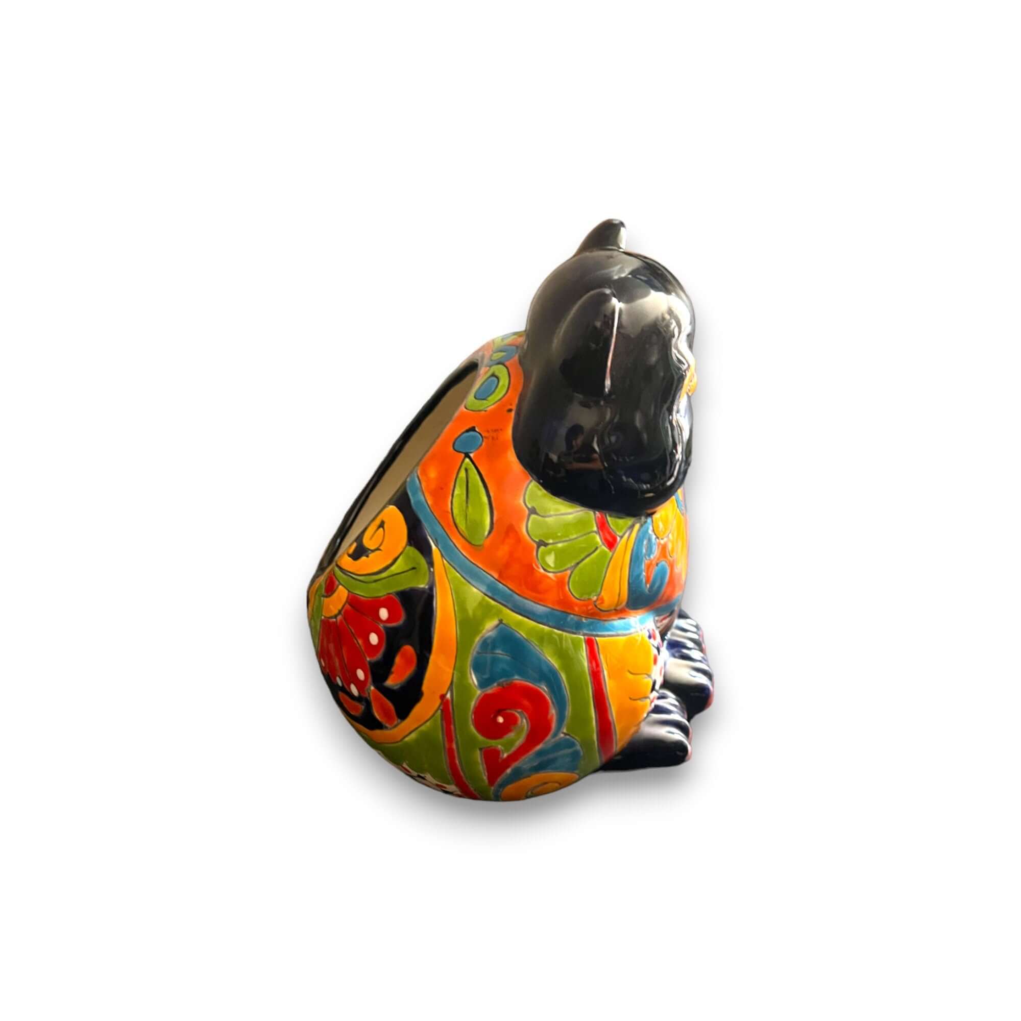 Adorable Handmade Fat Cat Planter | Talavera