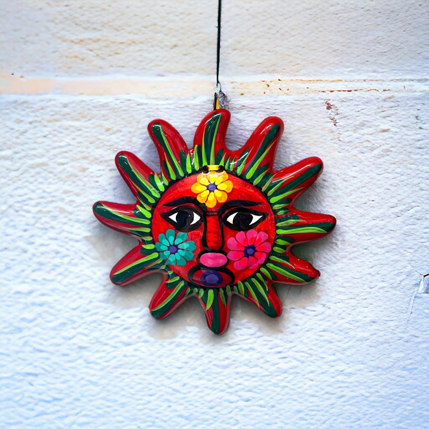 Hand-Painted Guerrero Sun Wall Art | Mexican Folk Decor