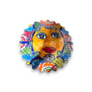 Extra Large Talavera Sun Wall Art | Handmade Mexican Decor - hand-painted colorful Talavera sun face wall decor from Guanajuato, lead-free glaze