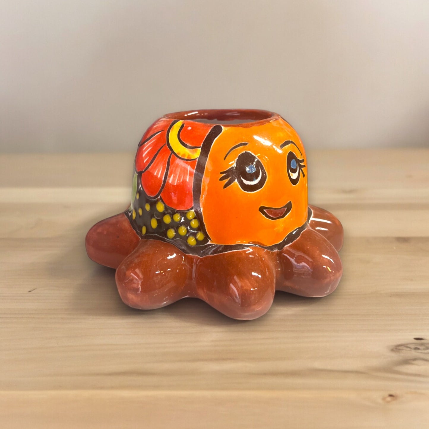 Hand-Painted Talavera Octopus Succulent Planter | Small Mexican Ceramic Pot