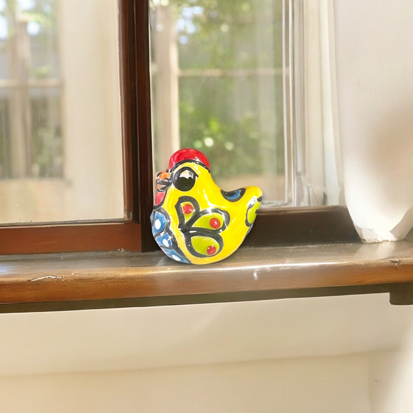 Talavera Chicken Figurine | Hand-Painted Mexican Ceramic Art