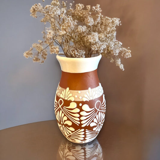 Hand-Painted Talavera Vase | Handmade Mexican Flower Pot