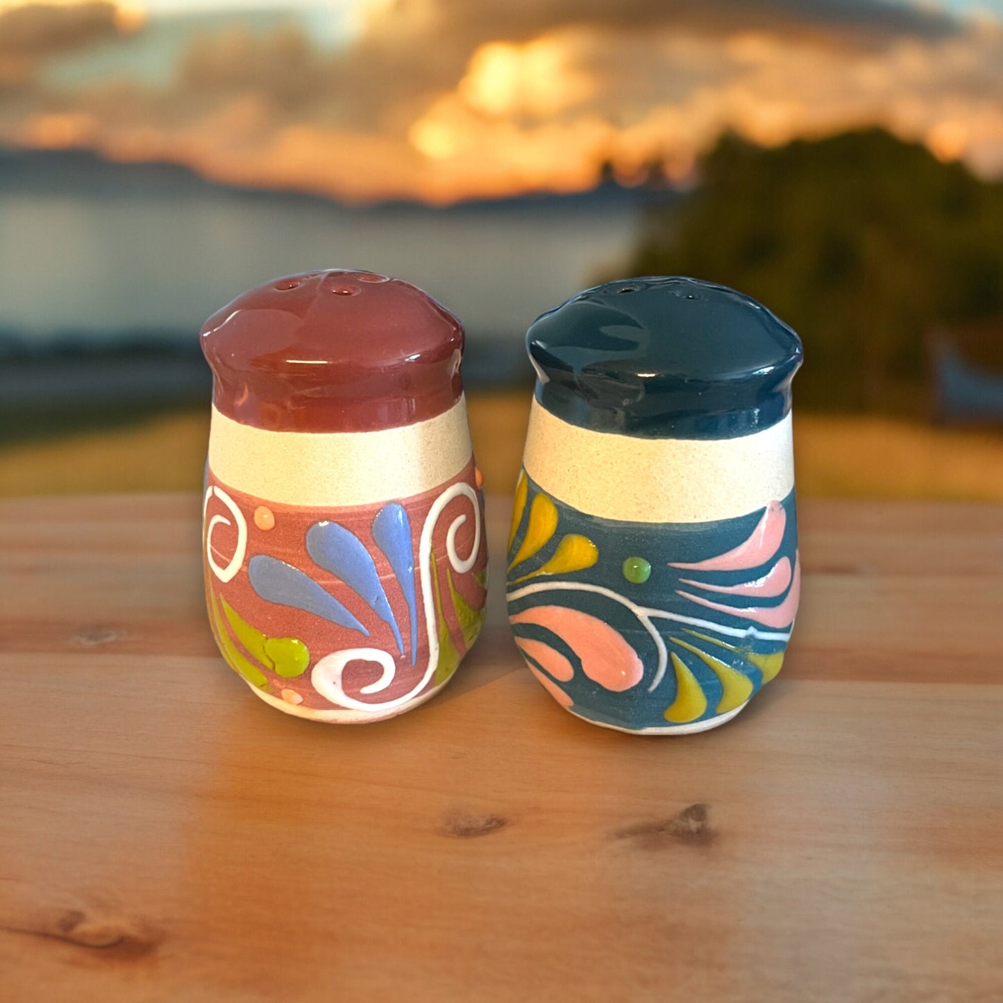 Set of 2 Talavera Salt and Pepper Shakers | Hand-Painted Mexican Pottery