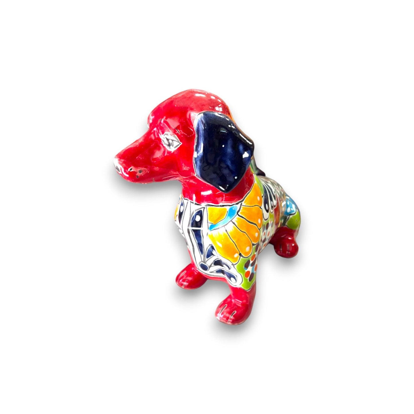 Hand-Painted Talavera Labrador Statue | Medium Mexican Ceramic Retriever Art