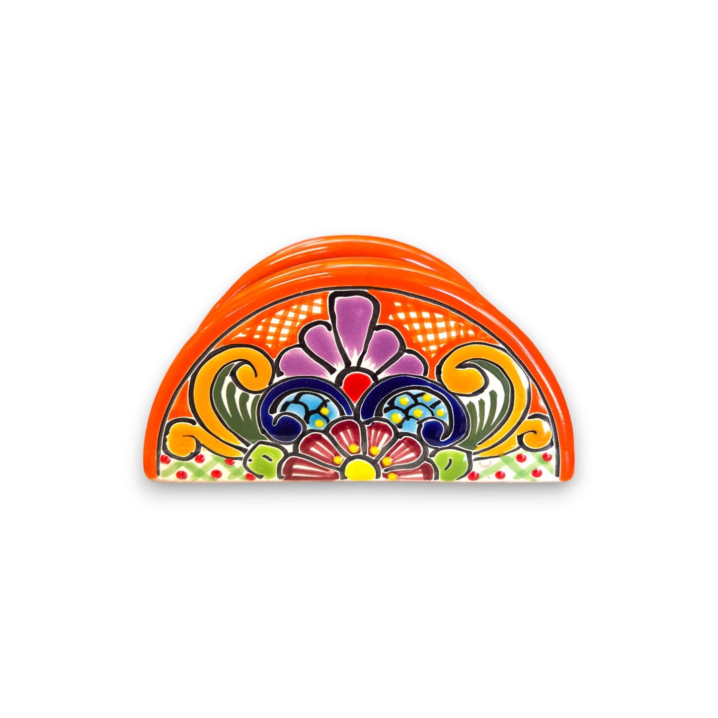 Hand-Painted Mexican Talavera Napkin Holder | Charming Artisan Decoration