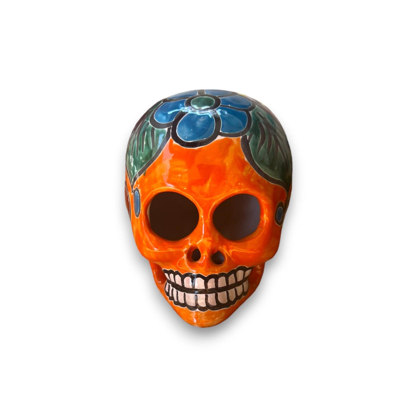 Unique Mexican Handcrafted Skull Figurine | Small Artisan Statue for Home Decor