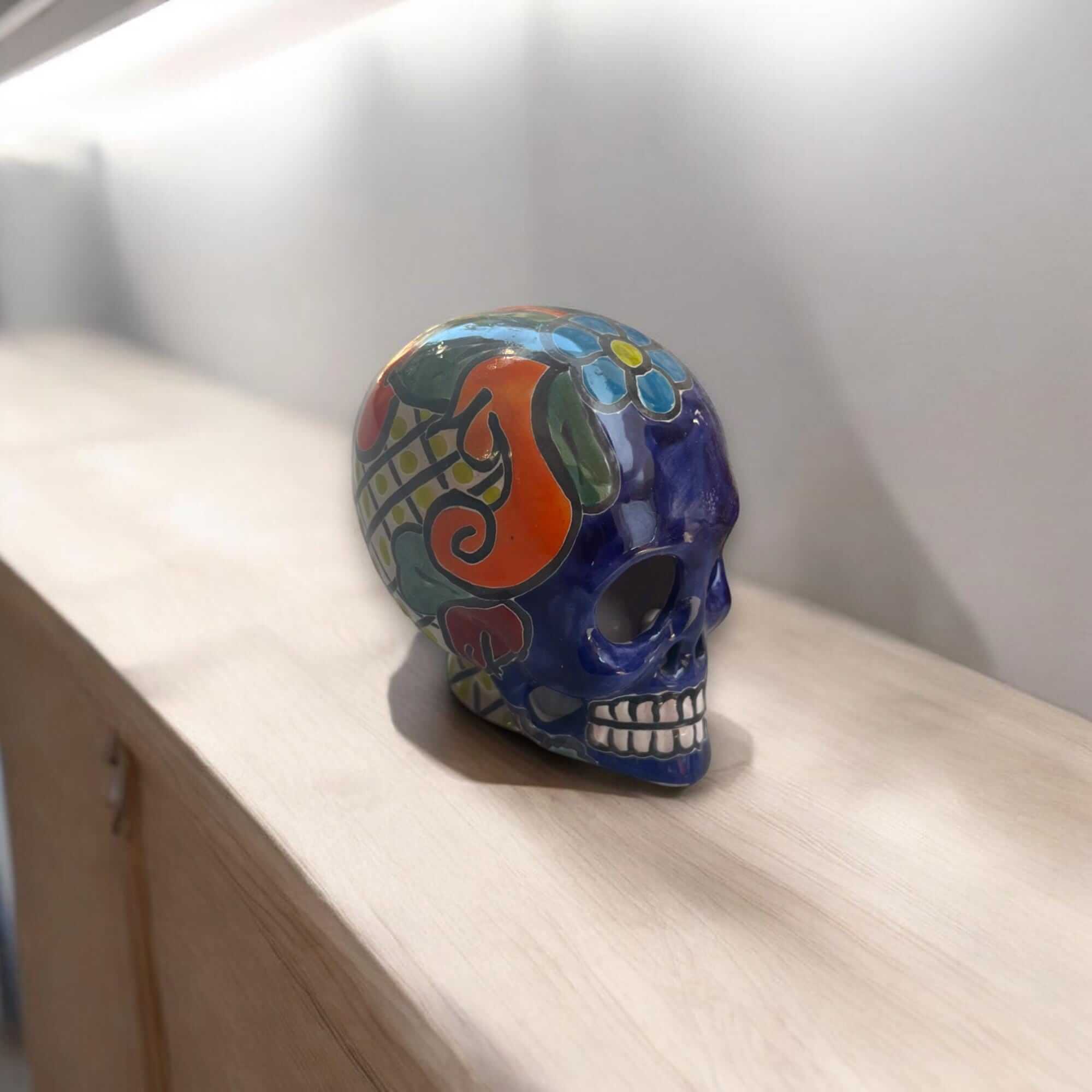 Handcrafted Mexican Skull Figurine | Artisan Decor