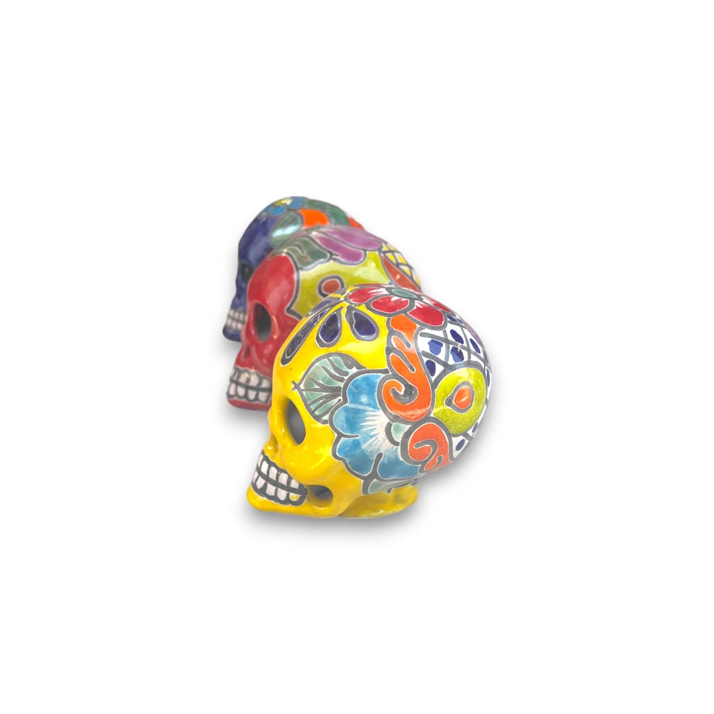 Unique Mexican Handcrafted Skull Figurine | Small Artisan Statue for Home Decor