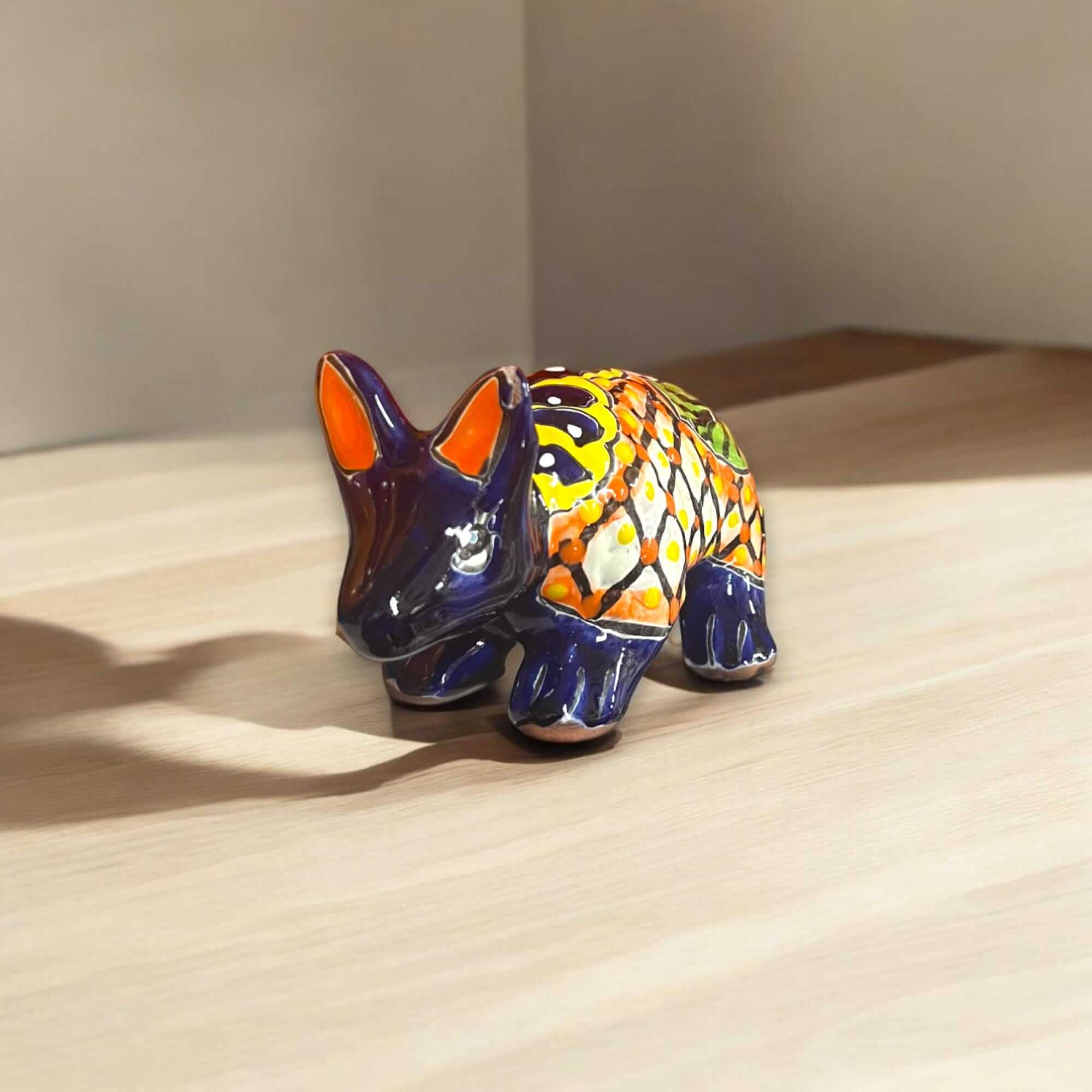 Talavera Armadillo Figurine | Mexican Decor