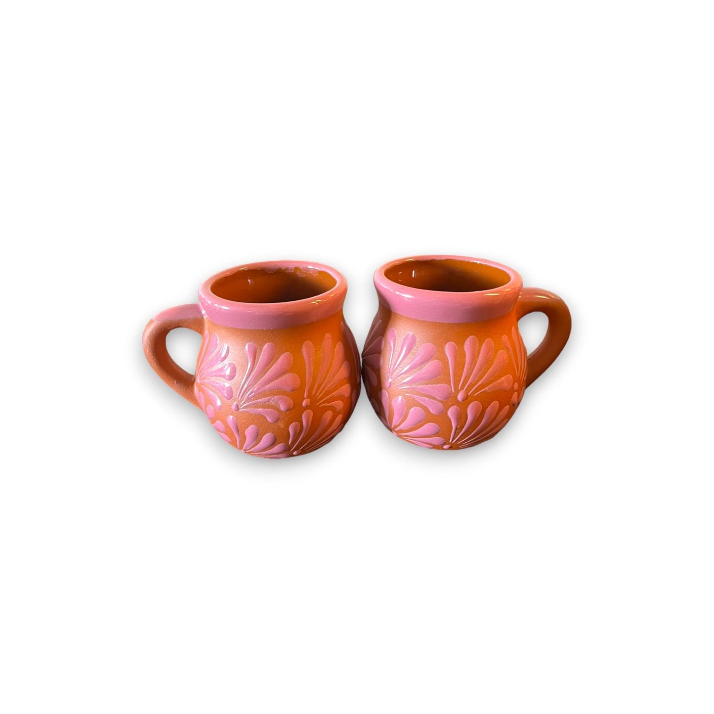 Handmade Pink Talavera Mug | Authentic Mexican Clay Jarritos 4-inch