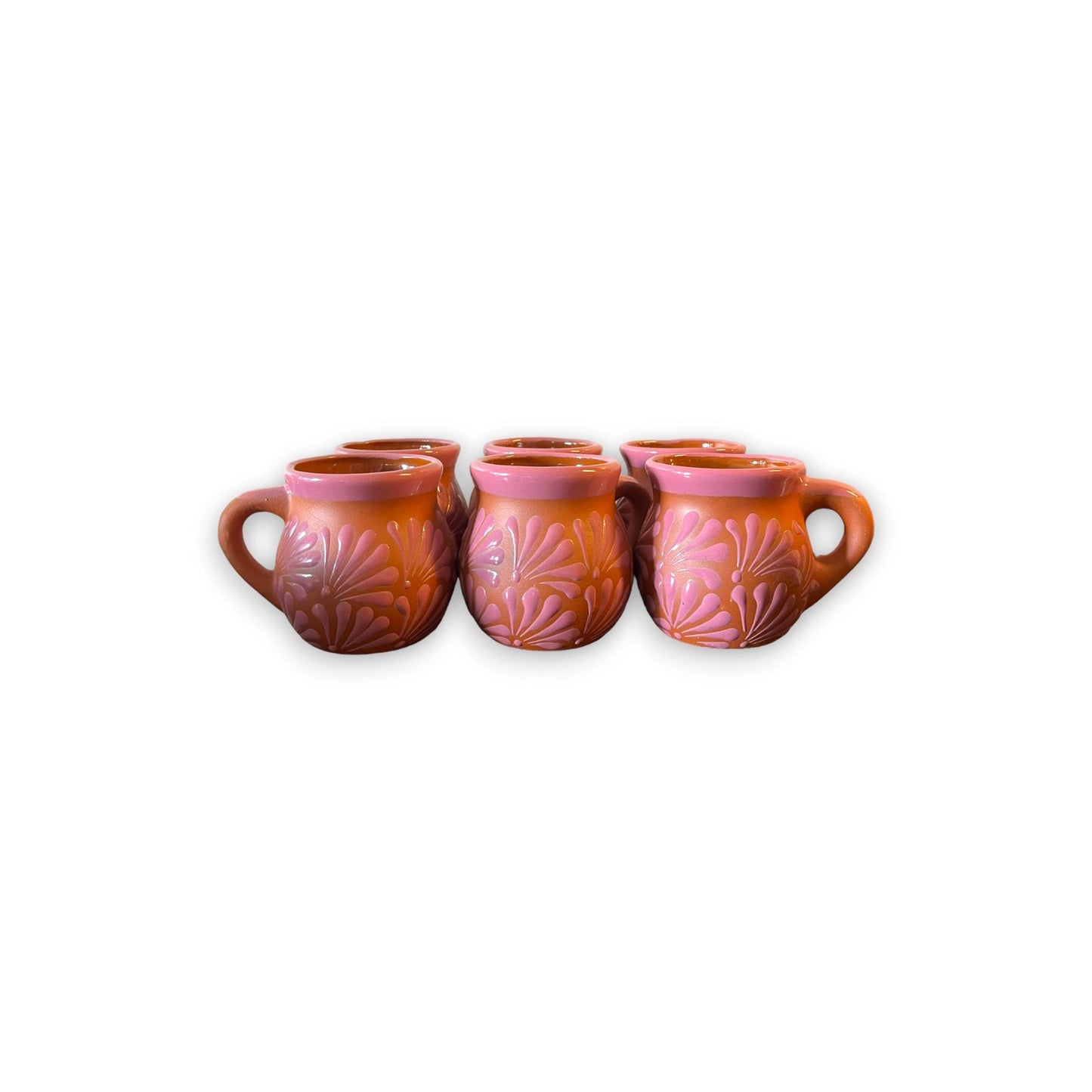 Handmade Pink Talavera Mug | Authentic Mexican Clay Jarritos 4-inch