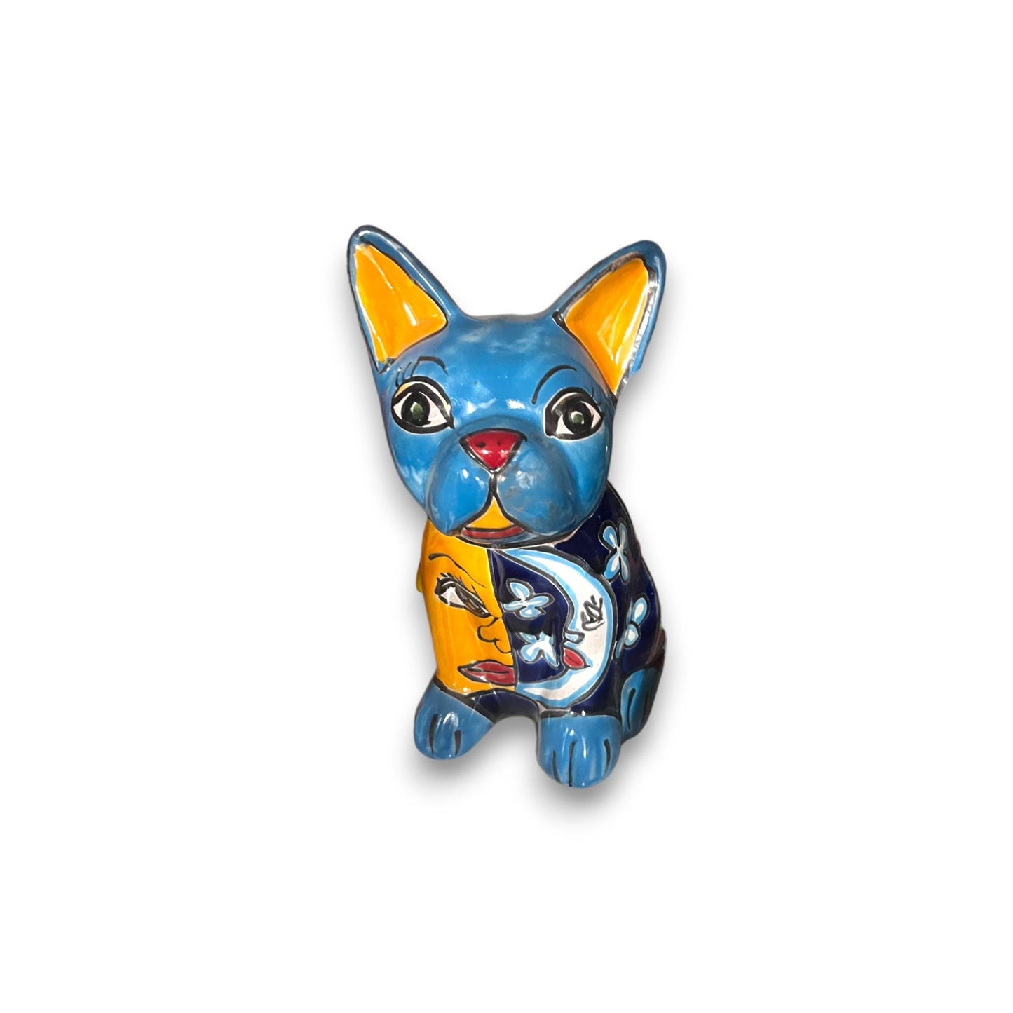 Talavera French Bulldog Statue | Colorful Handcrafted Dog Figurine