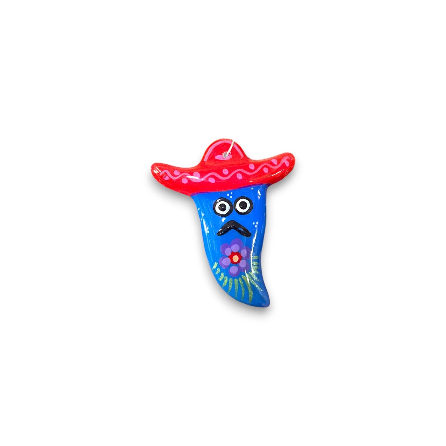 Colorful Mexican Guerrero Key Chain | Handcrafted Jalapeno Pepper Keychain