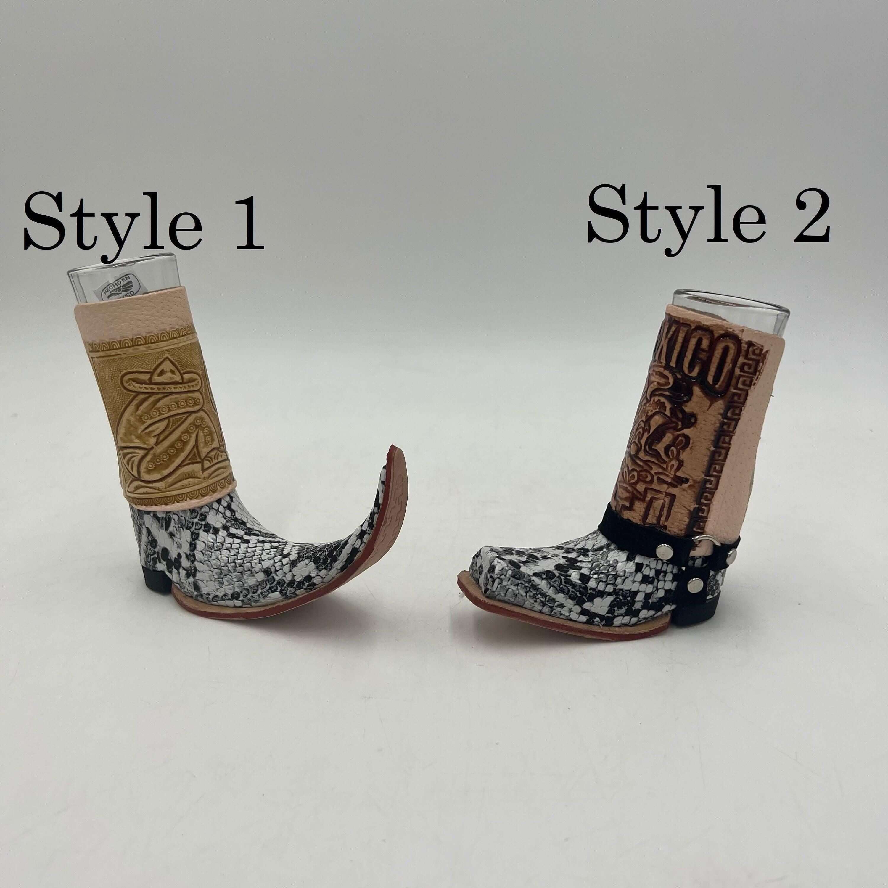 Mexican Cowboy Boot Shot Glass | Leather Wrapped