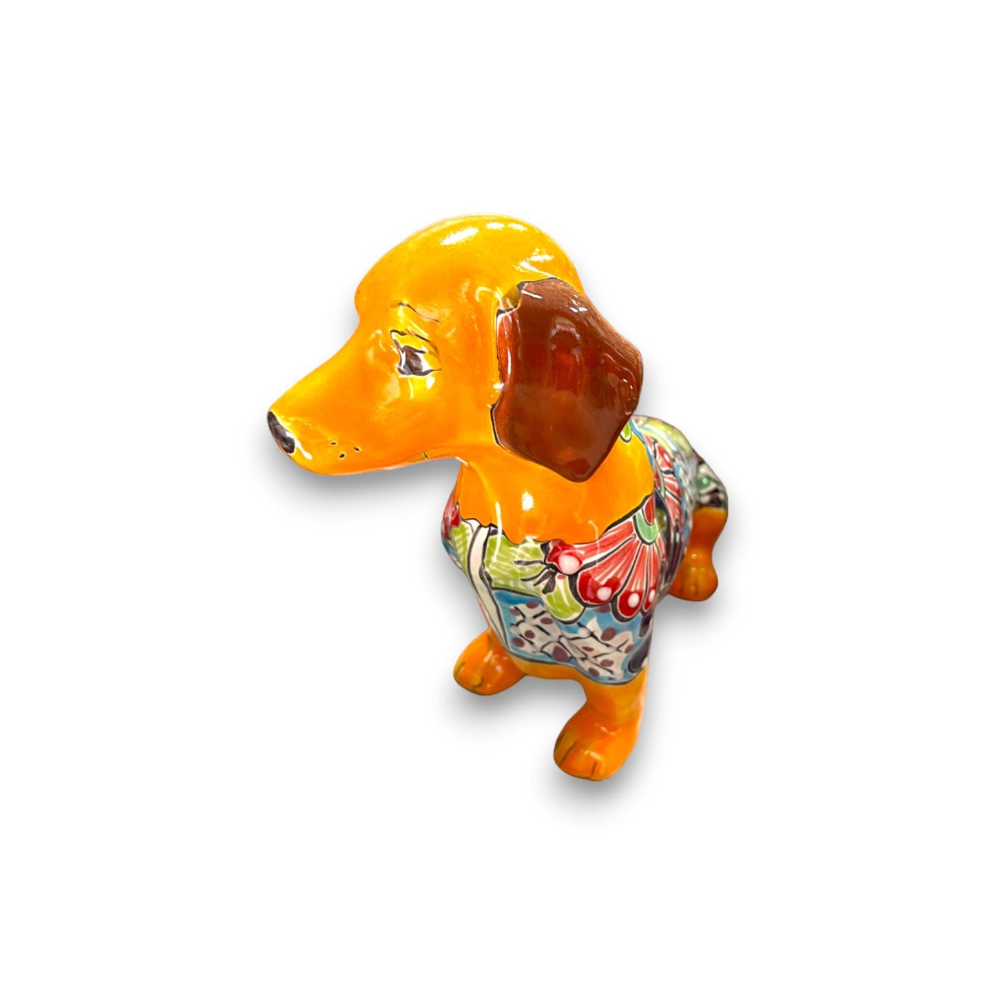 Hand-Painted Talavera Labrador Statue | Medium Mexican Ceramic Retriever Art