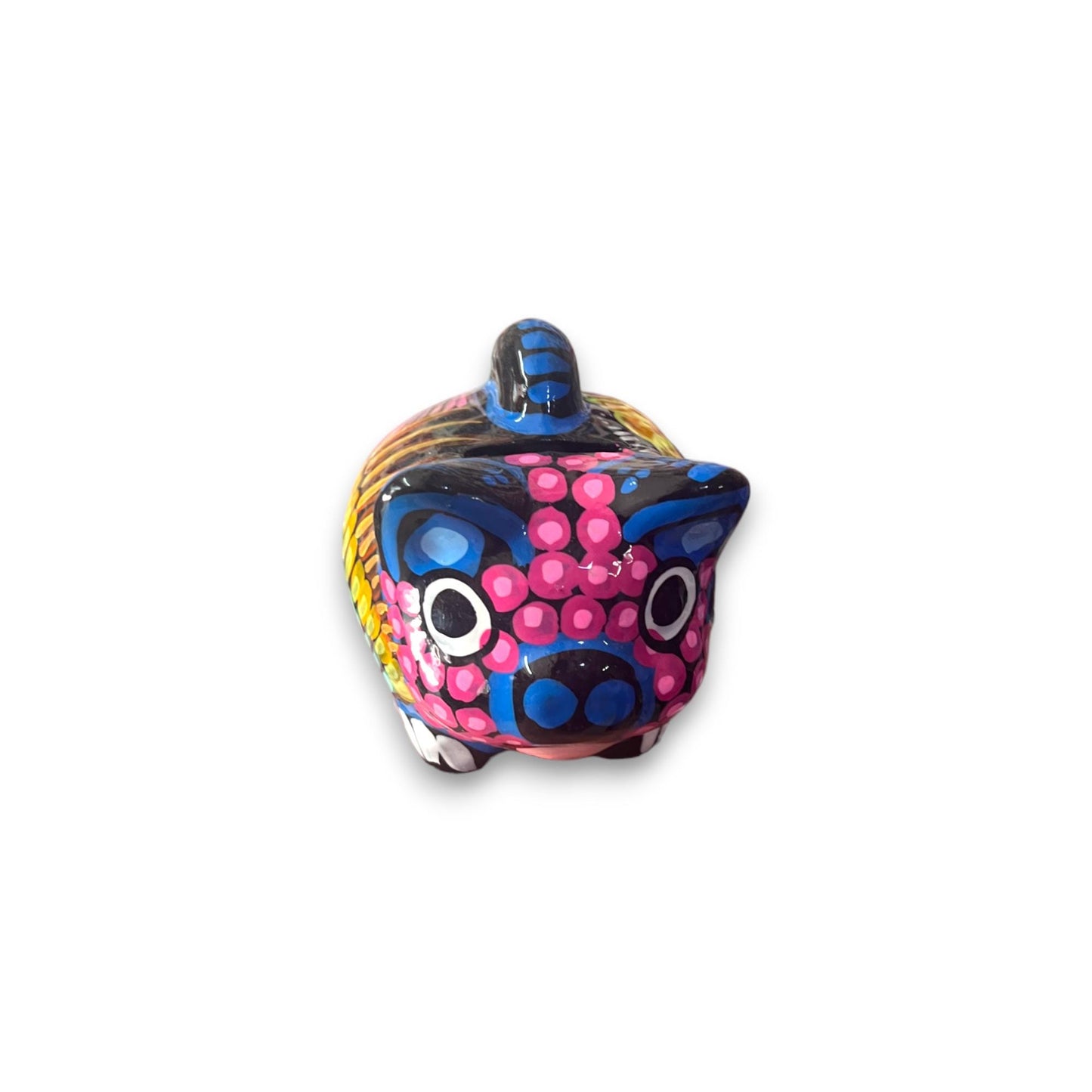 Handmade Colorful Guerrero Piggy Bank | Painted Mexican Coin Bank (Small)