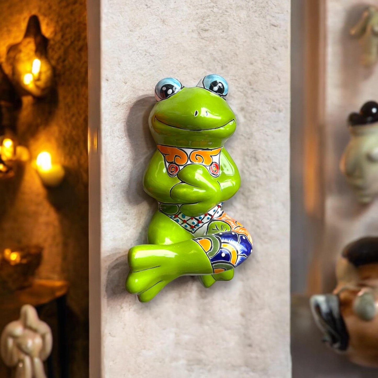 Talavera Frog Wall Art | Hand-Painted Mexican Ceramic Decor