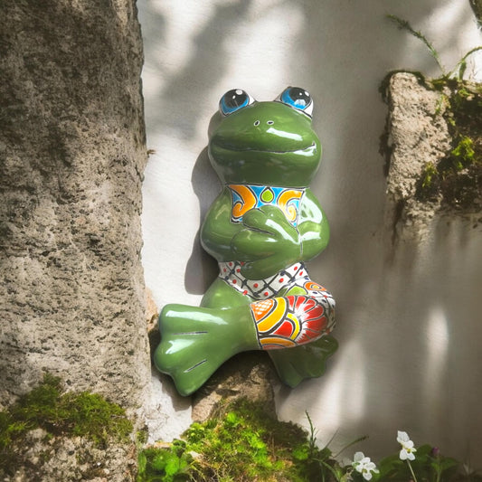 Talavera Frog Wall Art | Hand-Painted Mexican Ceramic Decor